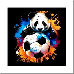 Panda Soccer Player - Soccer Futball Football - Graphiti Art Graphic Paint Posters and Art